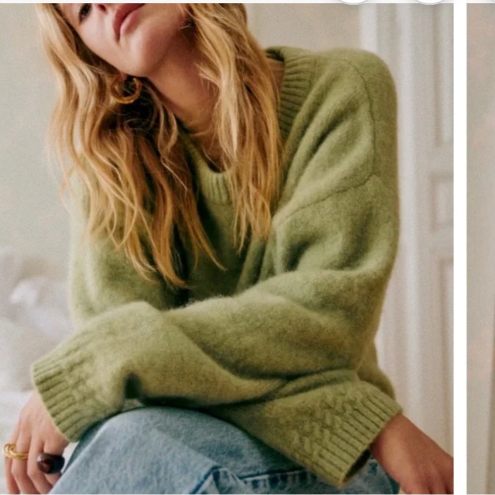 RARE Sezane Amiel sweater in pistachio